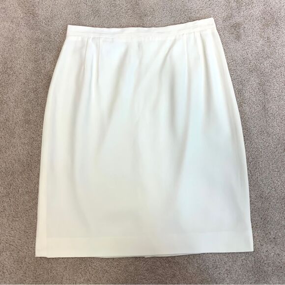VALENTINO light cream ivory white vintage pencil skirt Sz 48 - Picture 5 of 12